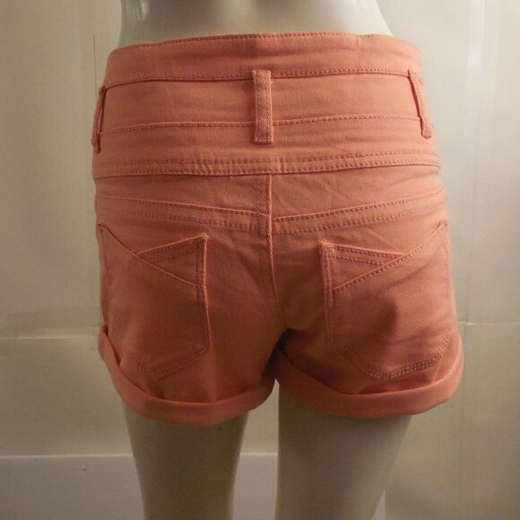 B28...Wet Seal Blue Asphalt Peach Color Shorts Size 7 - Picture 7 of 8